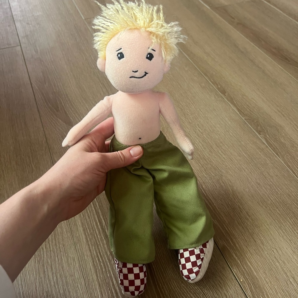 Groovy Girl Boy Plush Doll with Green Pants and Checkered Shoes
